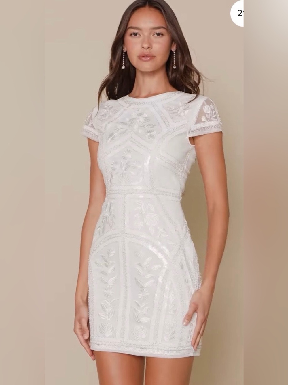 lulus white homecoming dresses | Spread Your Shine Art Deco Sequin Mini Dress Nwt S F&F_26_W